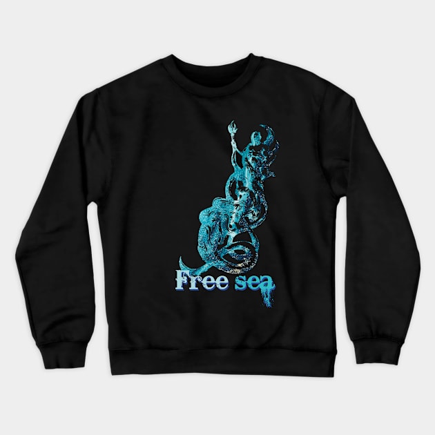 Free sea Crewneck Sweatshirt by Hedgeh0g